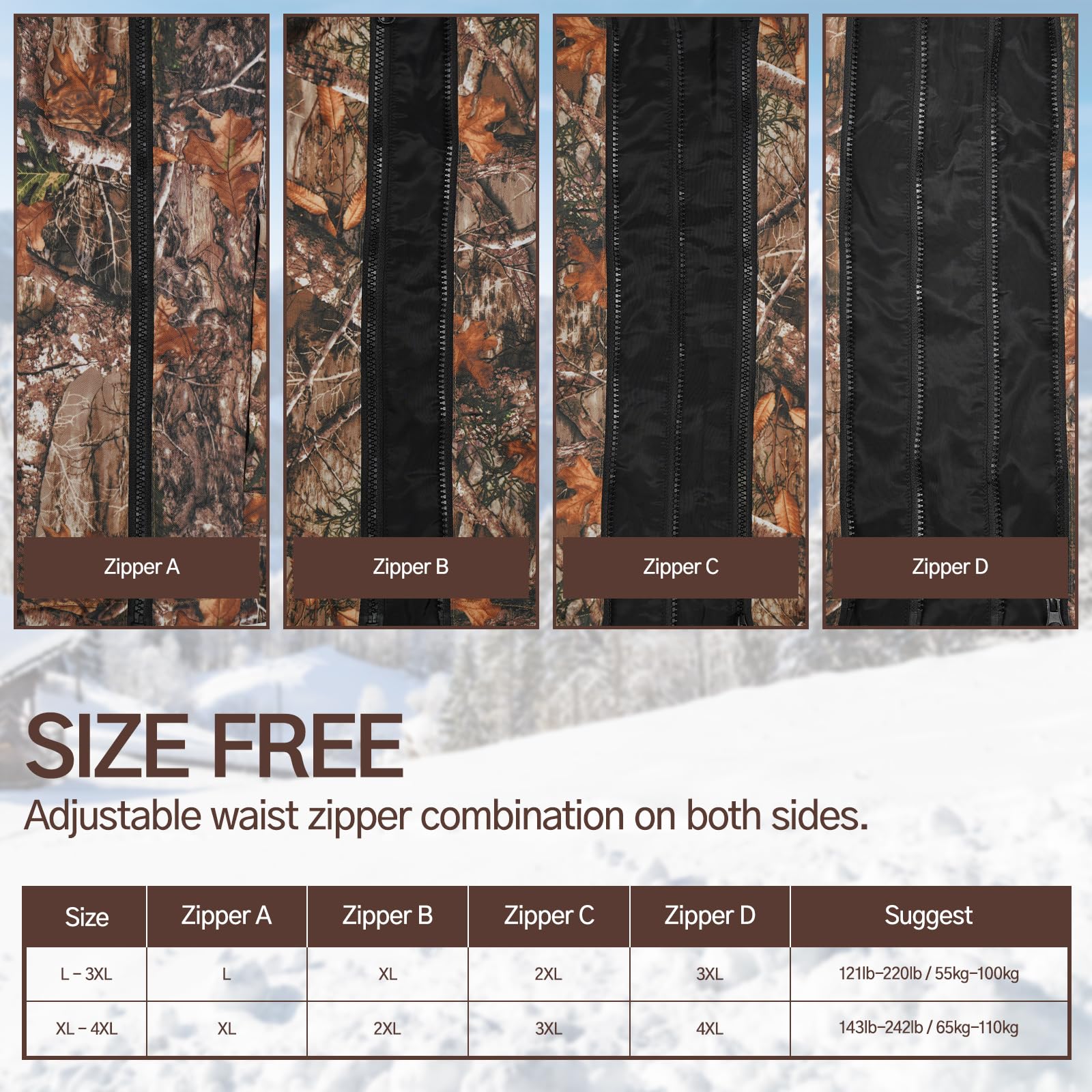 GVDV heated vest camo side view with adjustable fit for comfort.