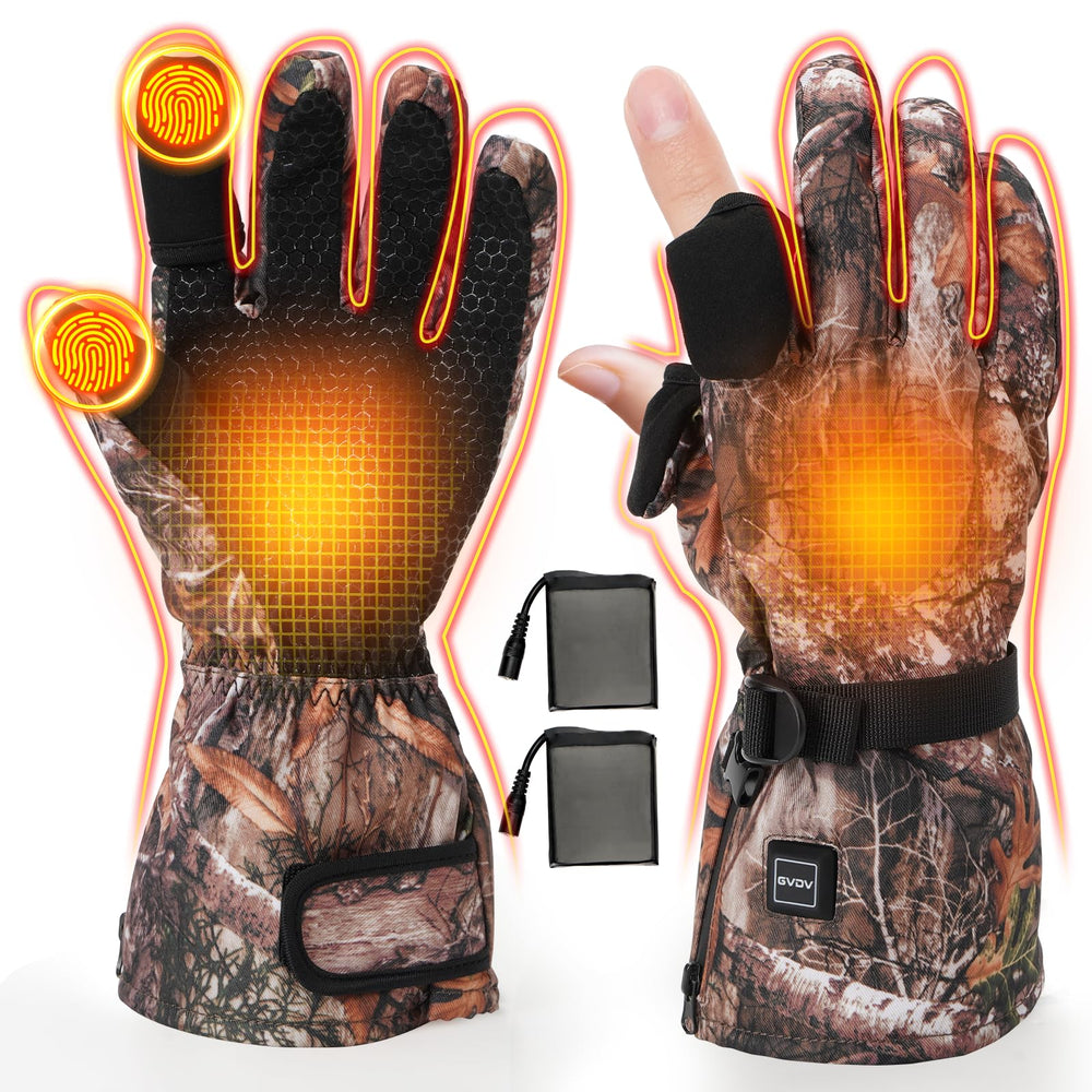 GVDV Hunting Heated Gloves show full-back heat for all-day warmth outdoors