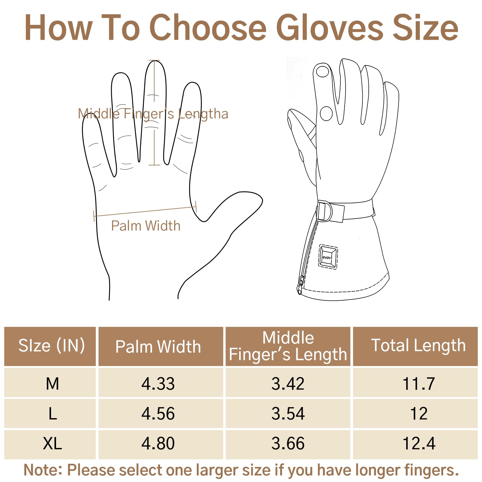 GVDV Hunting Heated Gloves provide a non-slip palm grip