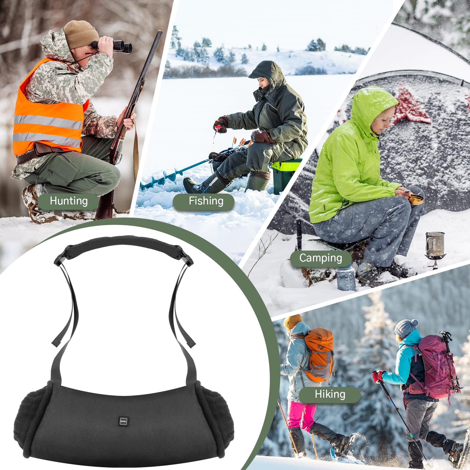 GVDV outdoor-use setup for hunting and fishing warmth