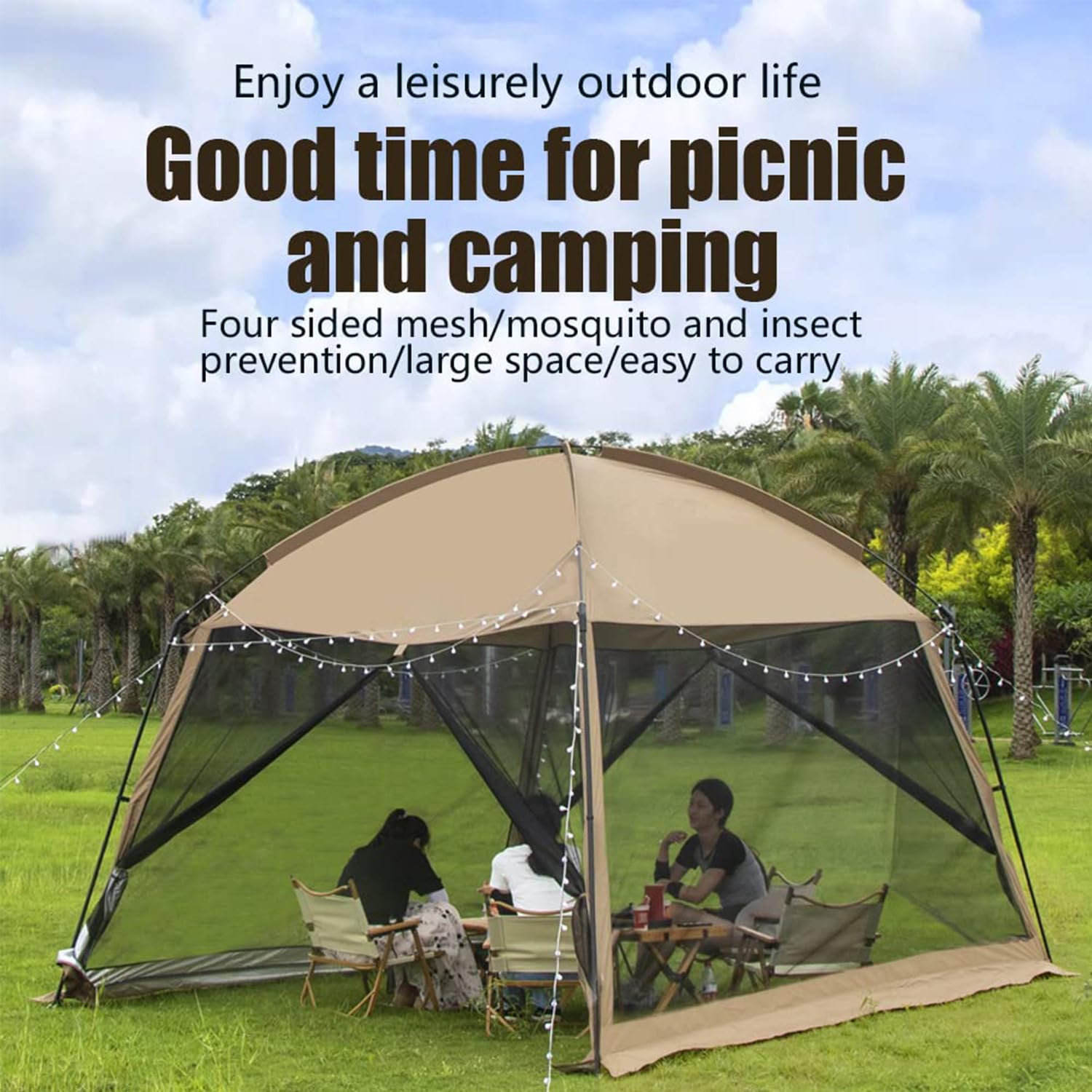 GVDV screen house tent 11x11 carry bag shown for easy packing