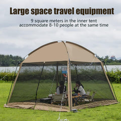 GVDV screen house tent 11x11 mesh doors keeping bugs out while staying breathable