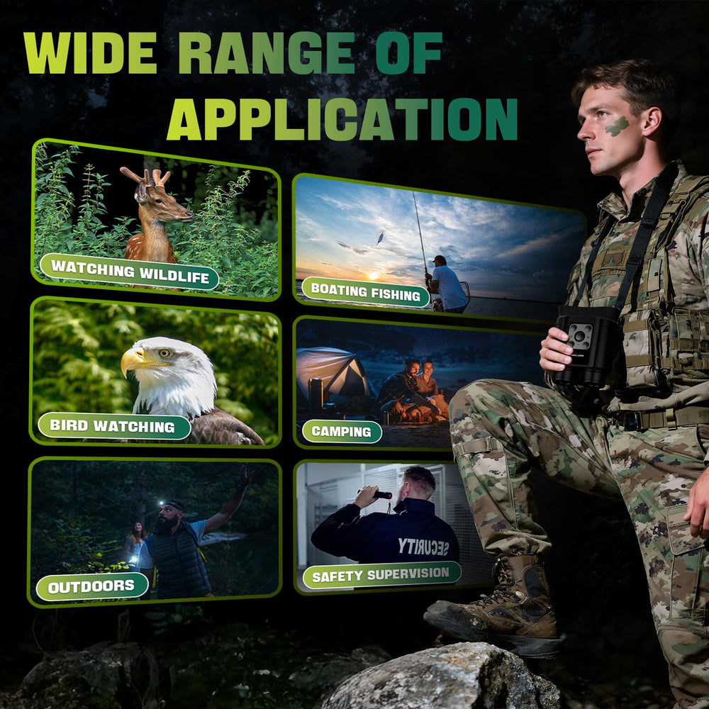 GWYNEXAC Night Vision Goggles built-in flashlight supports safe nighttime exploration.