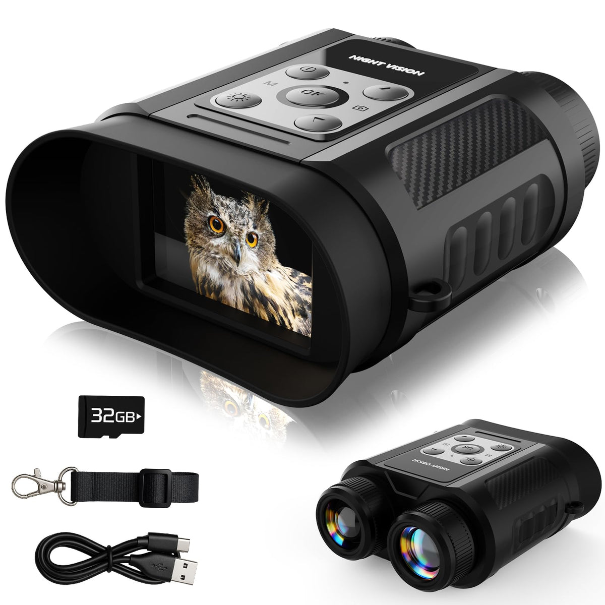 GWYNEXAC Night Vision Goggles compact design highlights effortless portability for outdoor adventures.