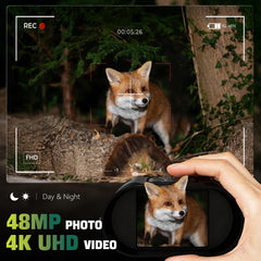 GWYNEXAC Night Vision Goggles in-use forest scene enables nighttime wildlife observation.
