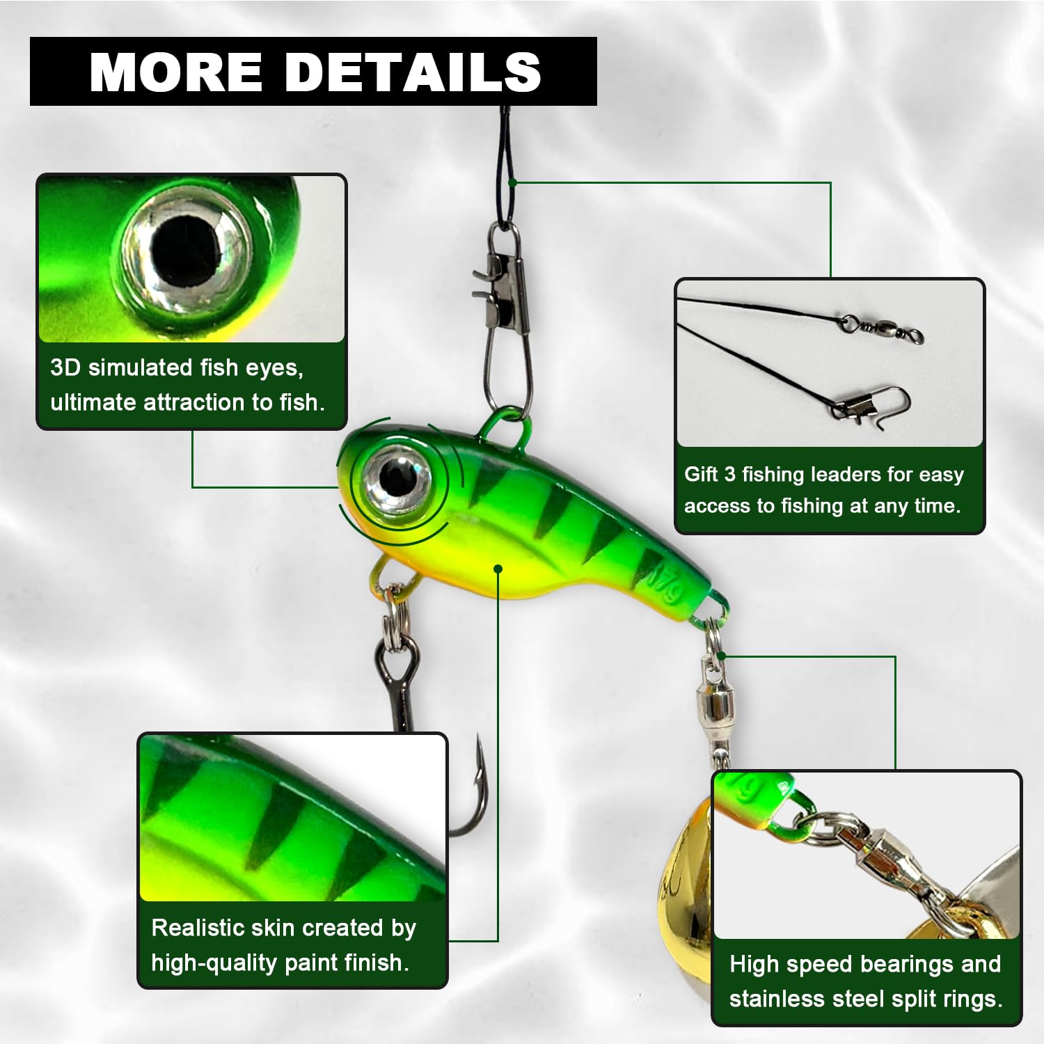 Gxamz Tail Spinner lure packaging and components