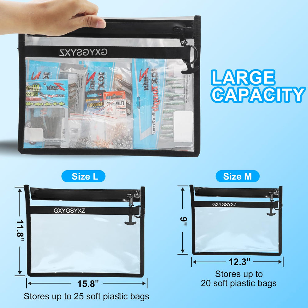GXYGSYXZ fishing gear storage bag open view demonstrates spacious interior for lures and tools