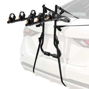 GYMAX 3-bike trunk rack folded for compact storage and easy transport