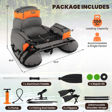 GYMAX aluminum paddle and flippers for smooth water navigation.