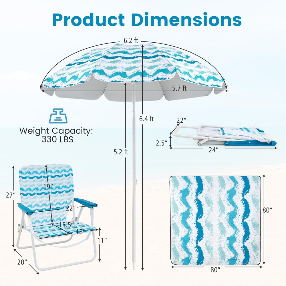 GYMAX 80x80 inch blanket keeps sand out and adds comfort.
