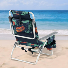 GYMAX adjustable backrest with five positions for sunbathing or reading.