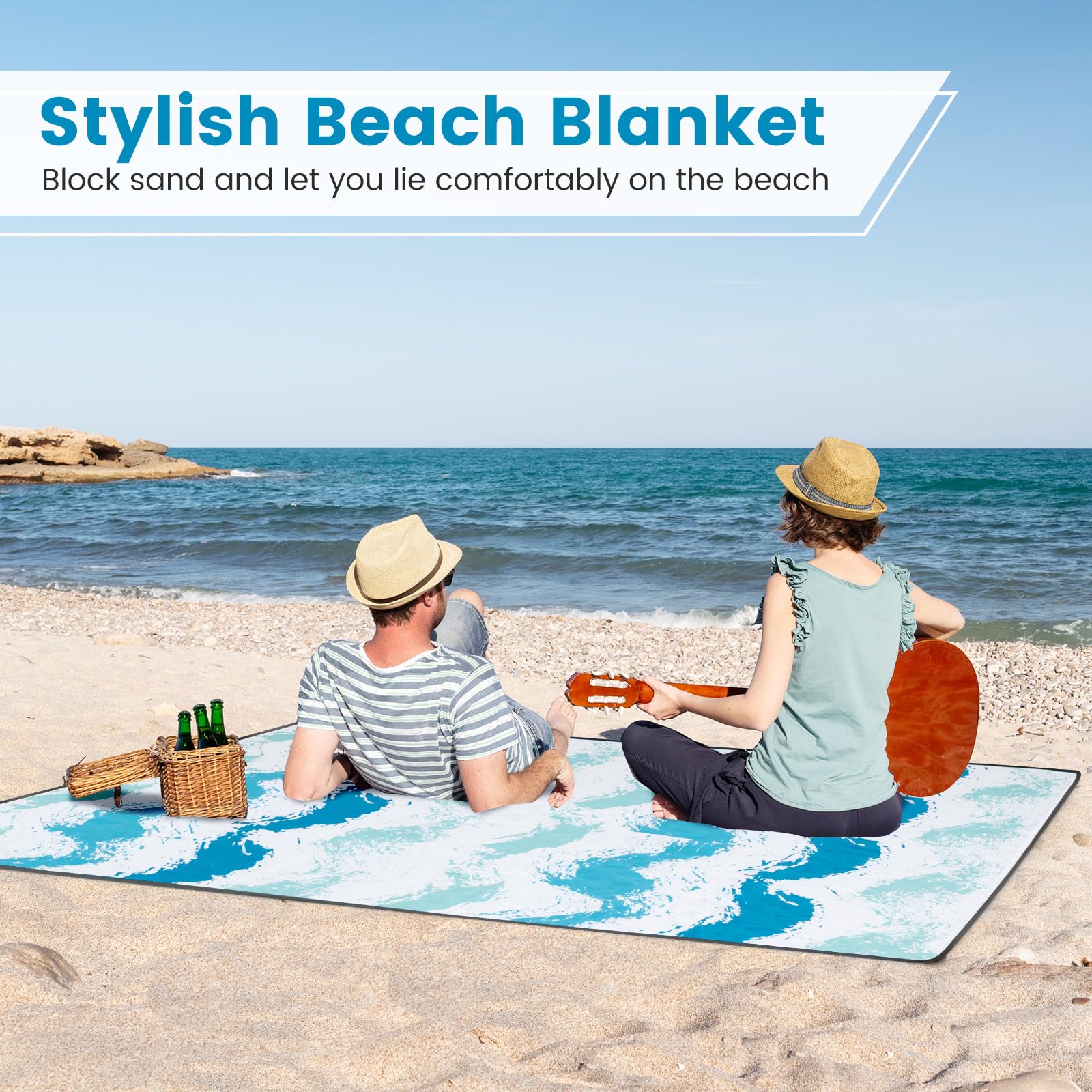 GYMAX beach chair back pockets keep essentials within reach.