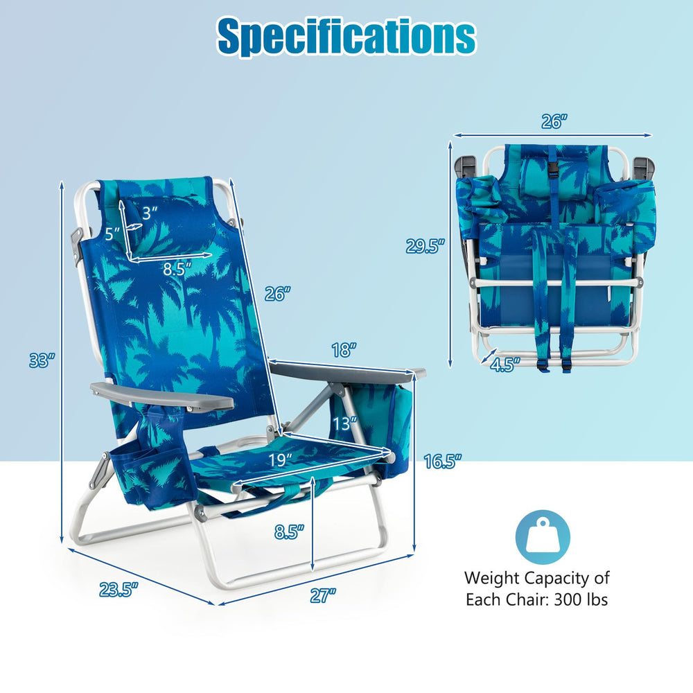 GYMAX beach chair featuring cooler bag to keep beverages cool