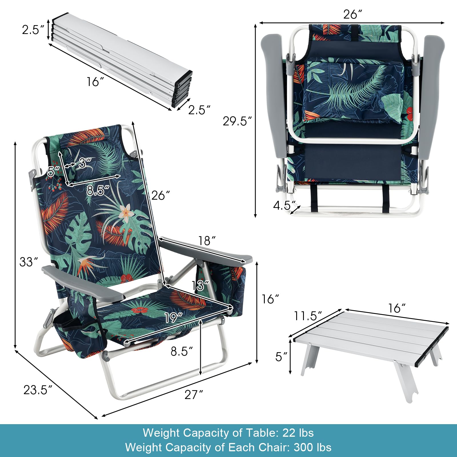 GYMAX Beach Chair cooler bag keeps drinks cold by the coast