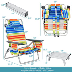 GYMAX beach chair cooler bag keeps drinks chilled and within reach.