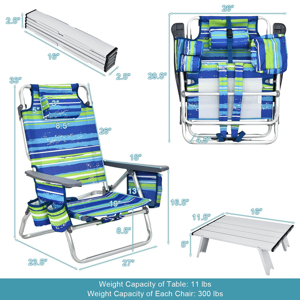 GYMAX beach chair cup holder keeps drinks within reach.