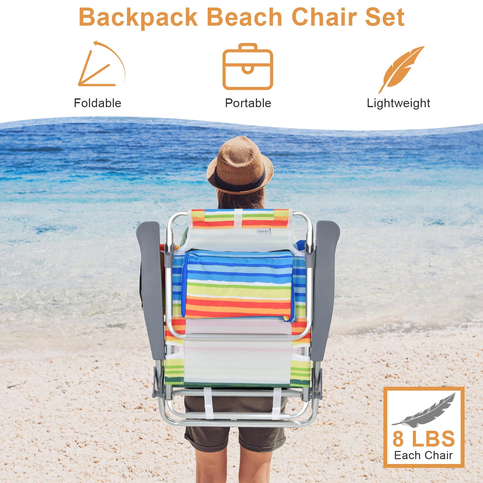 GYMAX beach chair cup holder keeps beverages close during relaxation.