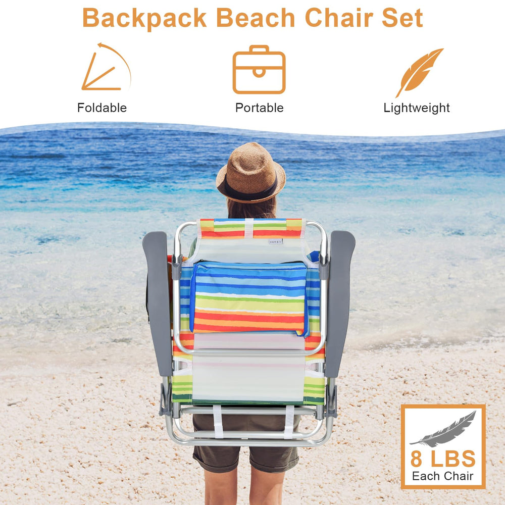 GYMAX beach chair cup holder keeps beverages close during relaxation.