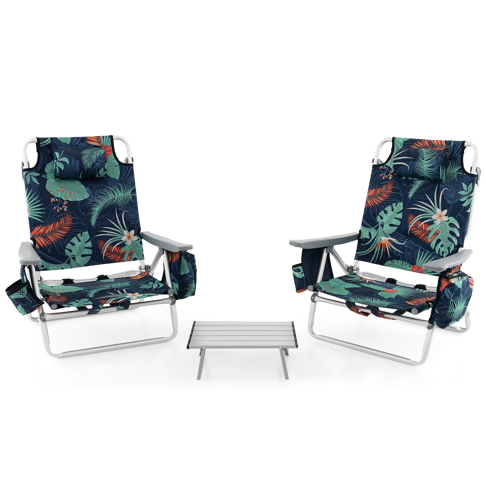 GYMAX Beach Chair folding design for effortless portability