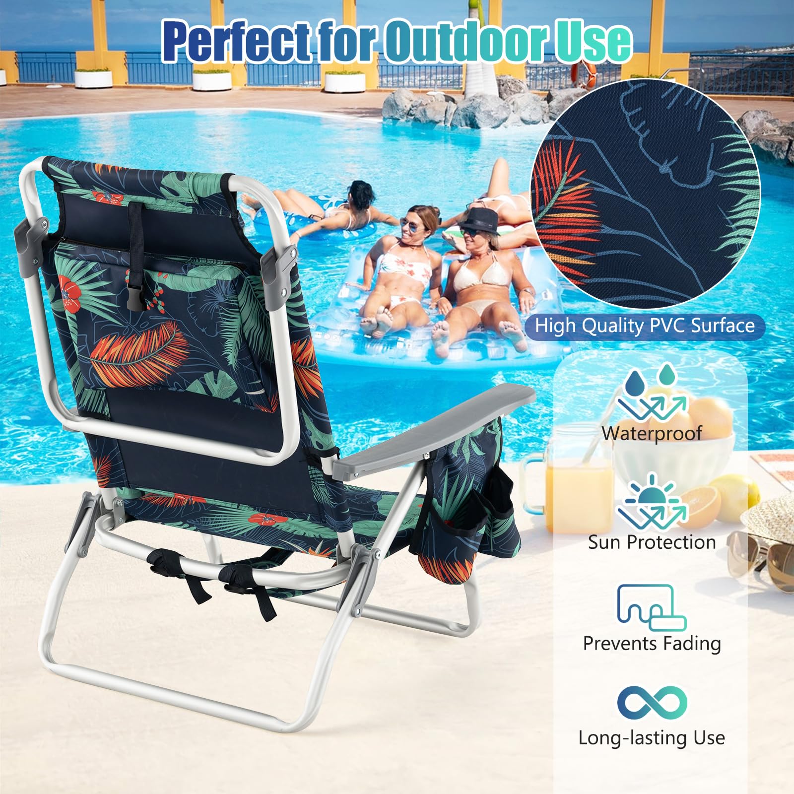 GYMAX side pockets store small items for quick access.