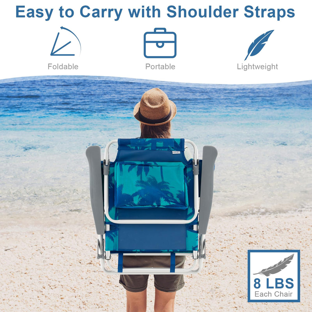 GYMAX Beach Chair towel bar provides quick drying space after water activities.