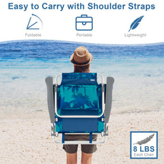 GYMAX Beach Chair towel bar provides quick drying space after water activities.