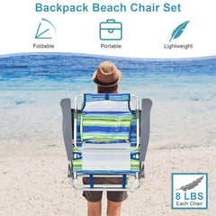GYMAX beach chair towel bar adds convenient drying space.