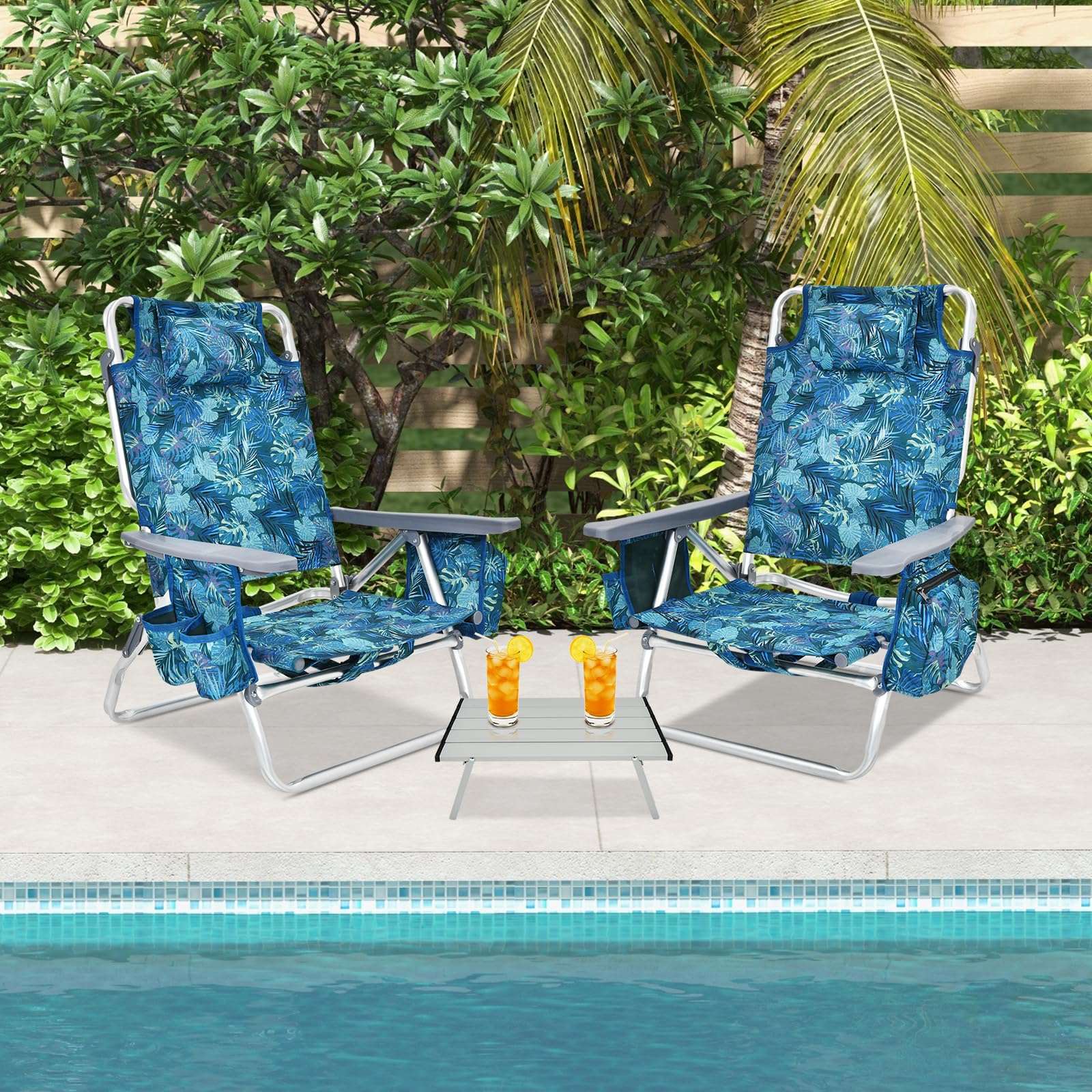 Folded GYMAX chairs show compact storage and portability.
