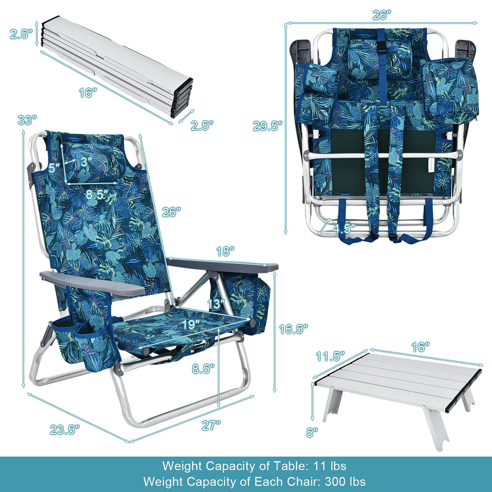 GYMAX chairs with padded shoulder straps for comfortable carrying.