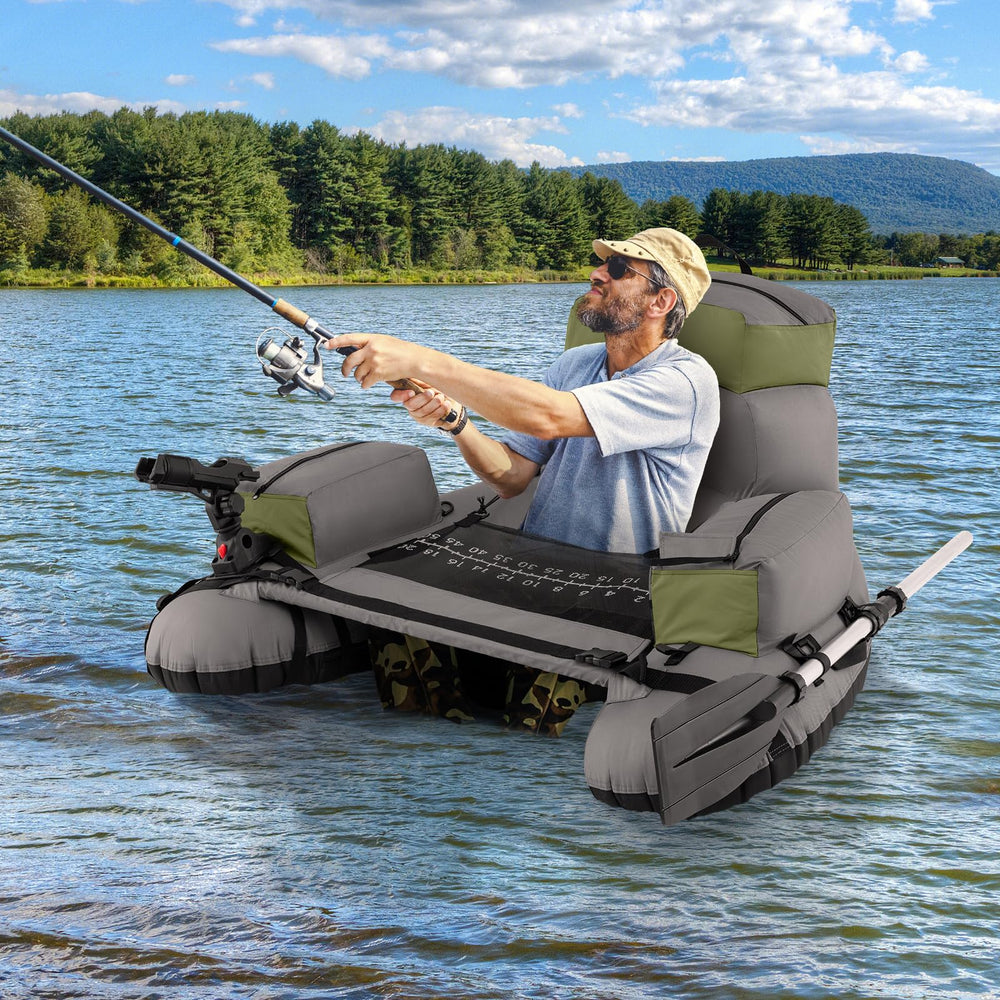 GYMAX belly boat rod holder adjustable for hands-free casting on calm lakes