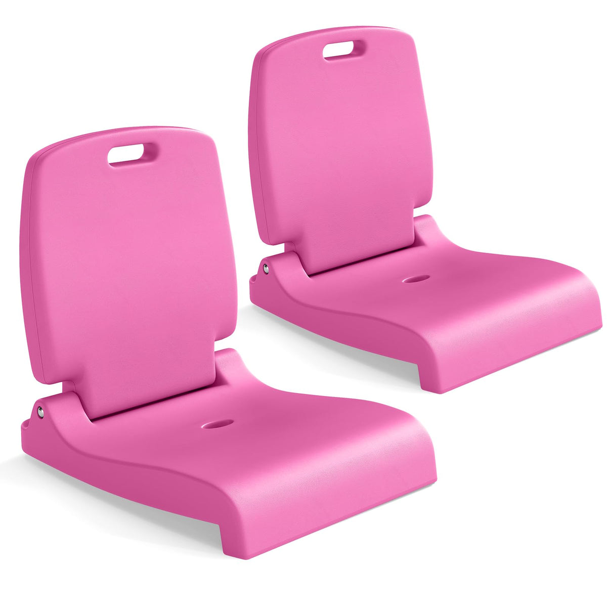 GYMAX bright pink poolside chair at the pool edge for stable seating.