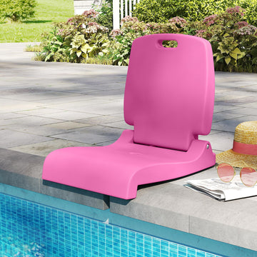 GYMAX bright pink poolside chair with a handle for easy transport.