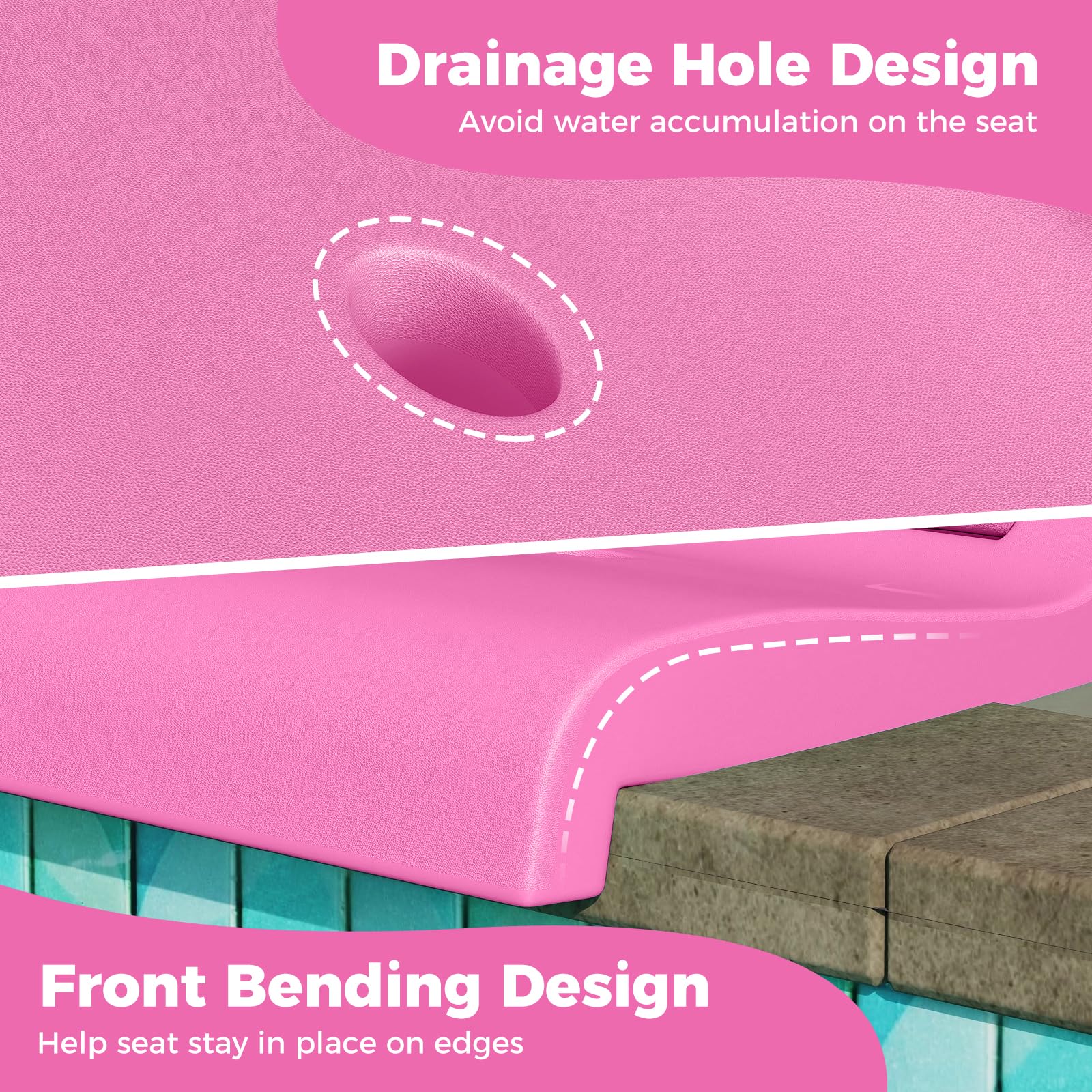 Fade-resistant and waterproof PE resists sun and splashes.