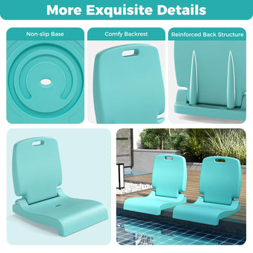 GYMAX built-in lip grips uneven ground for poolside stability.
