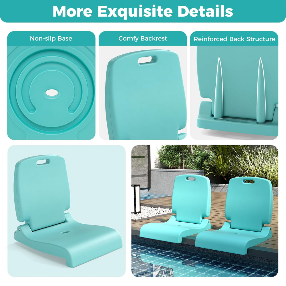 GYMAX built-in lip grips uneven ground for poolside stability.
