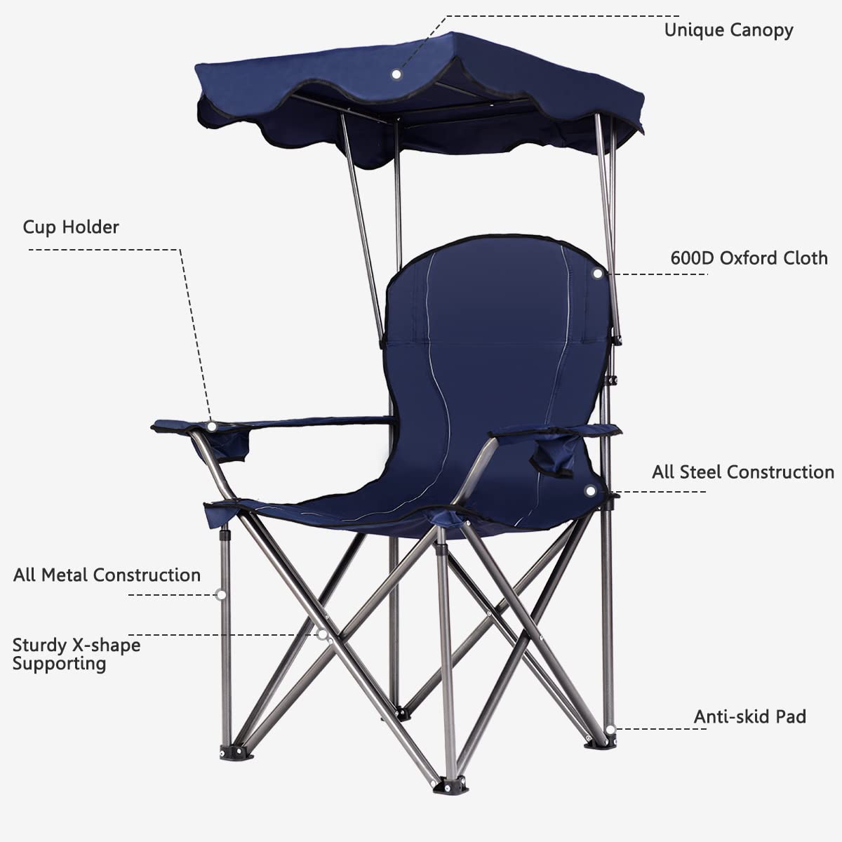 GYMAX easy setup camping chair ready in seconds without tools