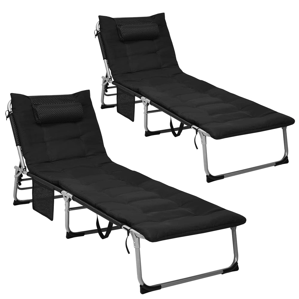 GYMAX camping cot in 3-in-1 lounger mode for outdoor relaxation.