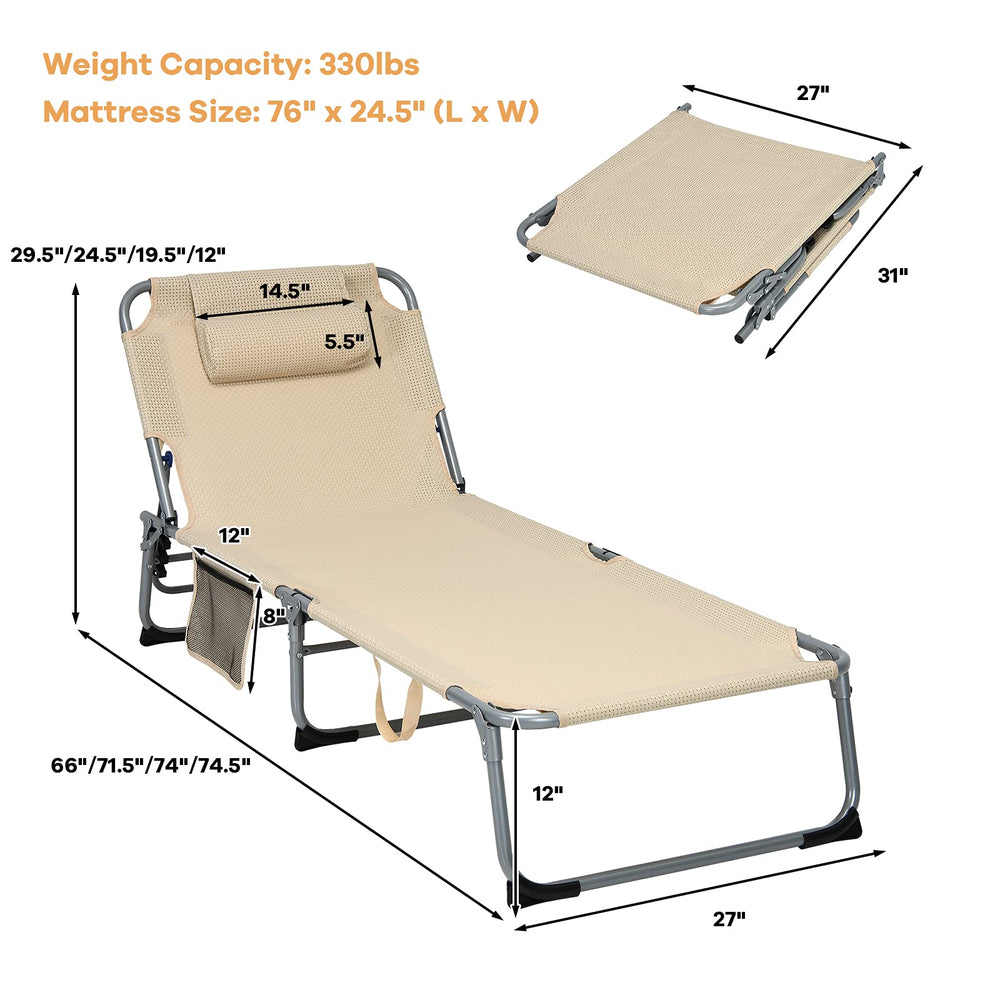 GYMAX Cot with headrest and side pocket keeps essentials within reach.