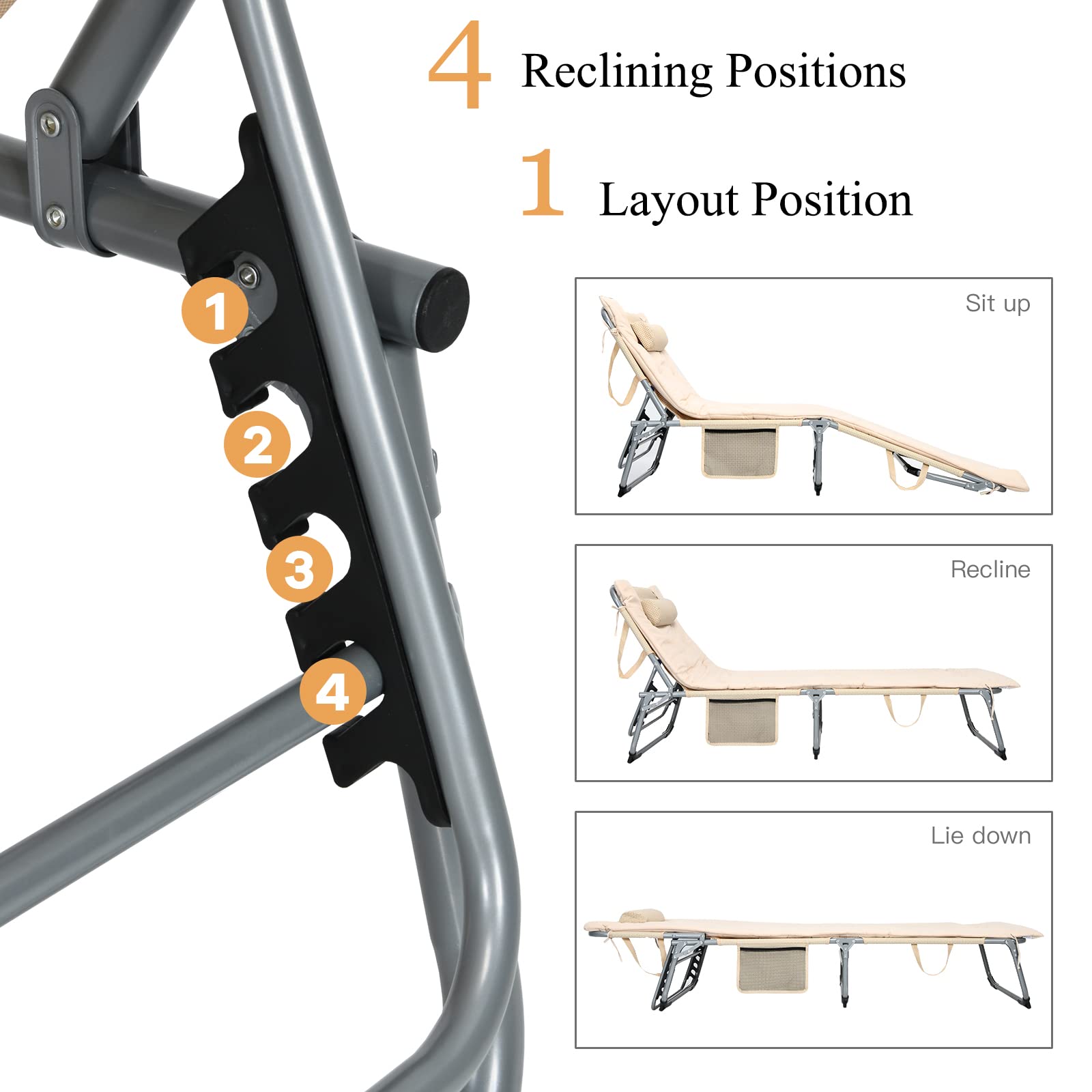 GYMAX cot features heavy-duty steel frame for stable support.