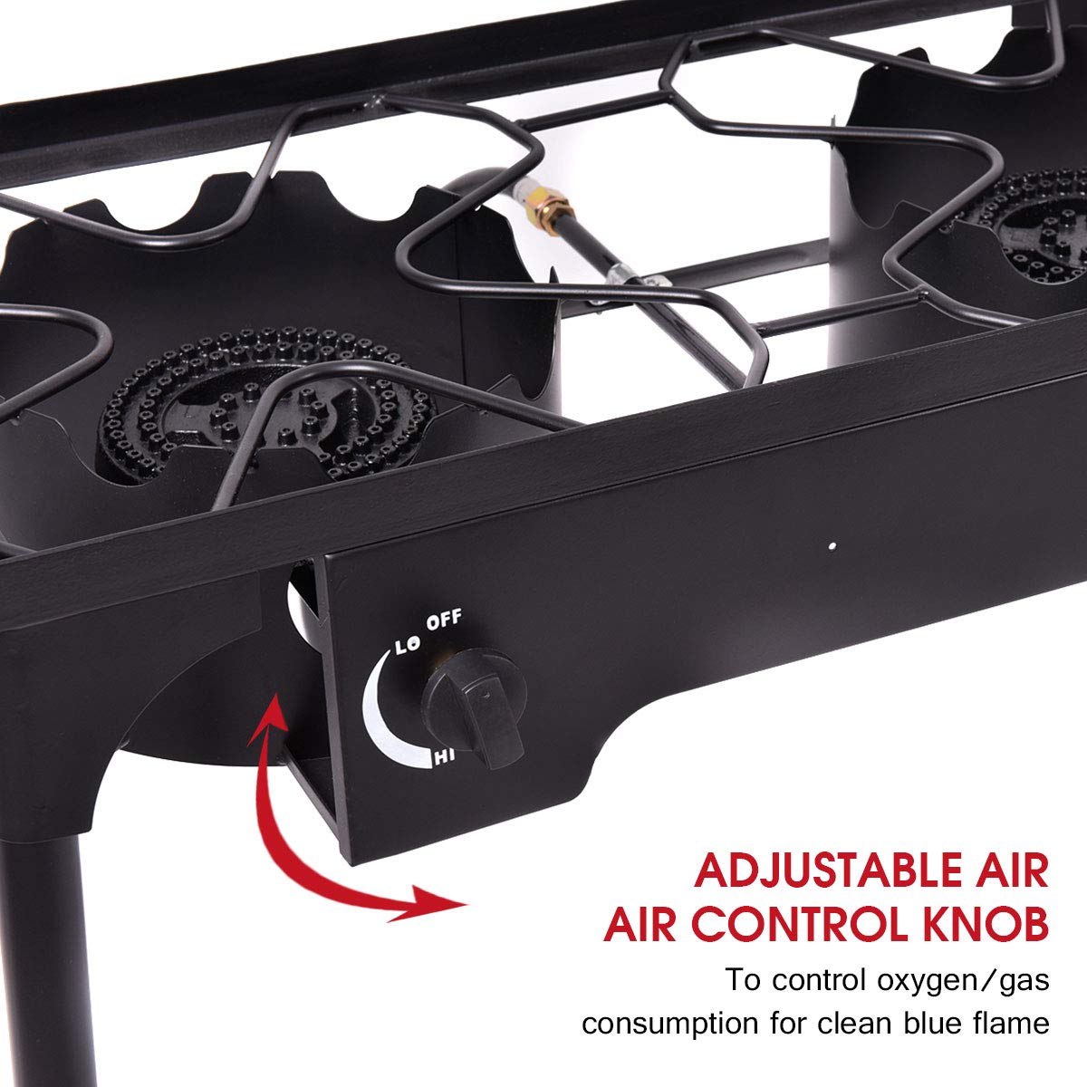 GYMAX camping stove with powder-coated finish ready for rugged outdoors.