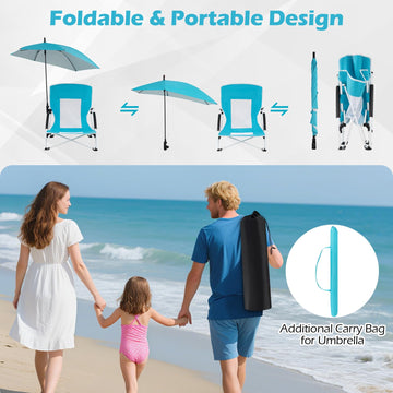 GYMAX anti-slip pads keep the chair steady on grass or pavement.