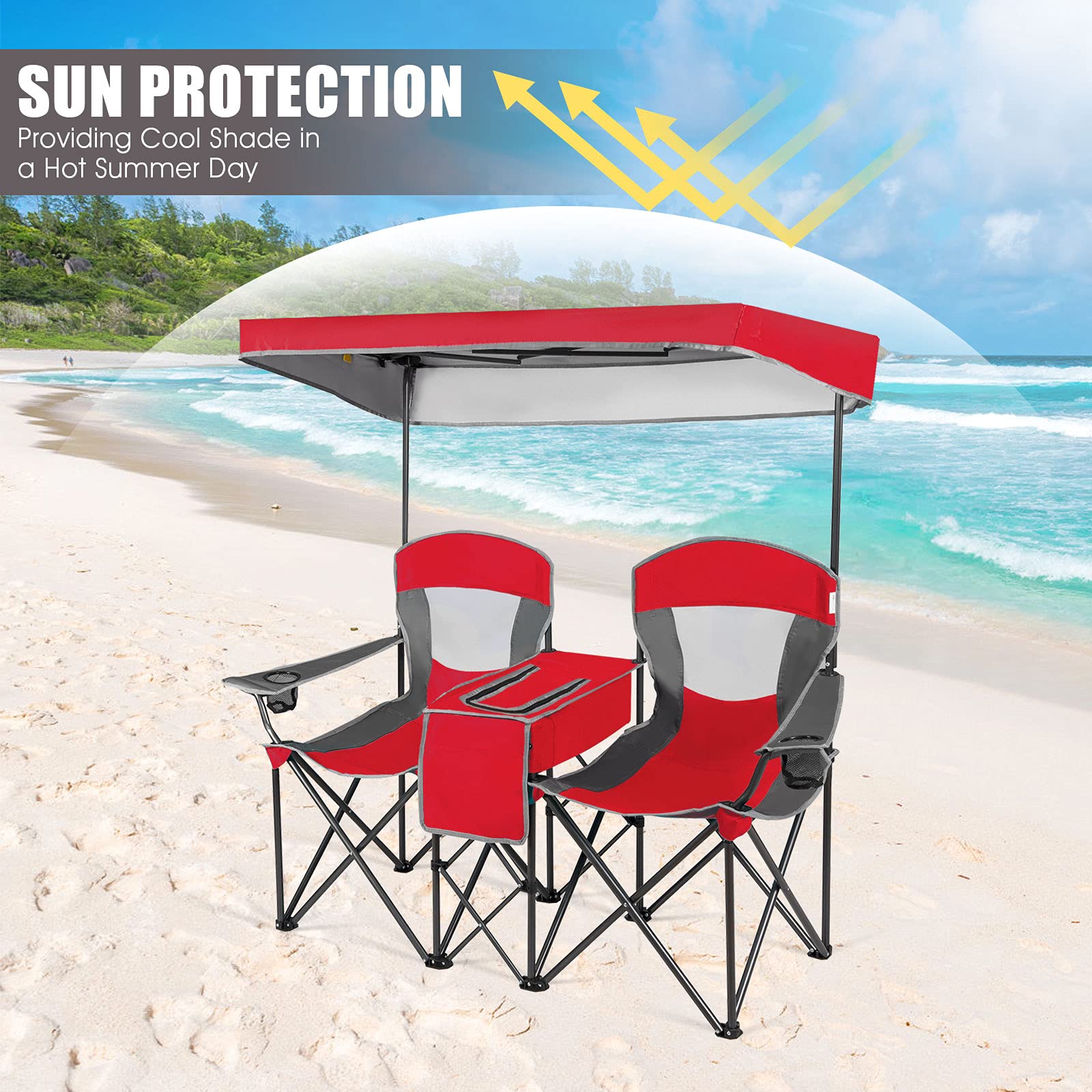GYMAX chair armrests feature bottle holders for beverages during activities.