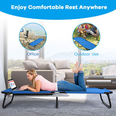 GYMAX cot 1-inch steel frame provides solid support.