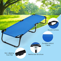 GYMAX cot waterproof fabric keeps you dry outdoors.