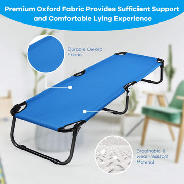 GYMAX cot supports up to 330 lbs for stable rest.