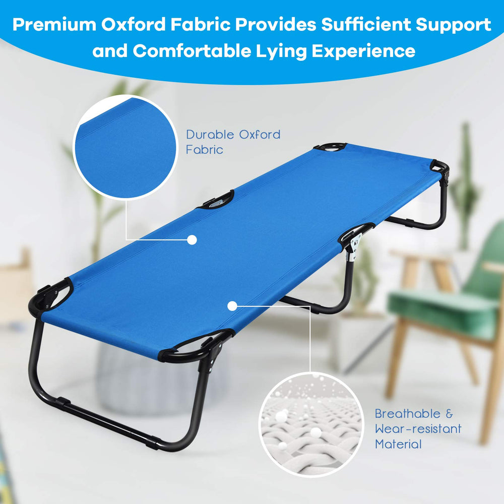 GYMAX cot supports up to 330 lbs for stable rest.