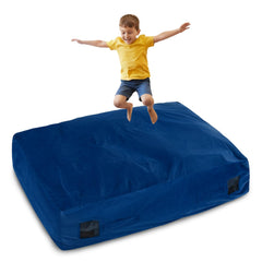 GYMAX crash pad 57x57 cover provides plush velvet surface for safe home landing