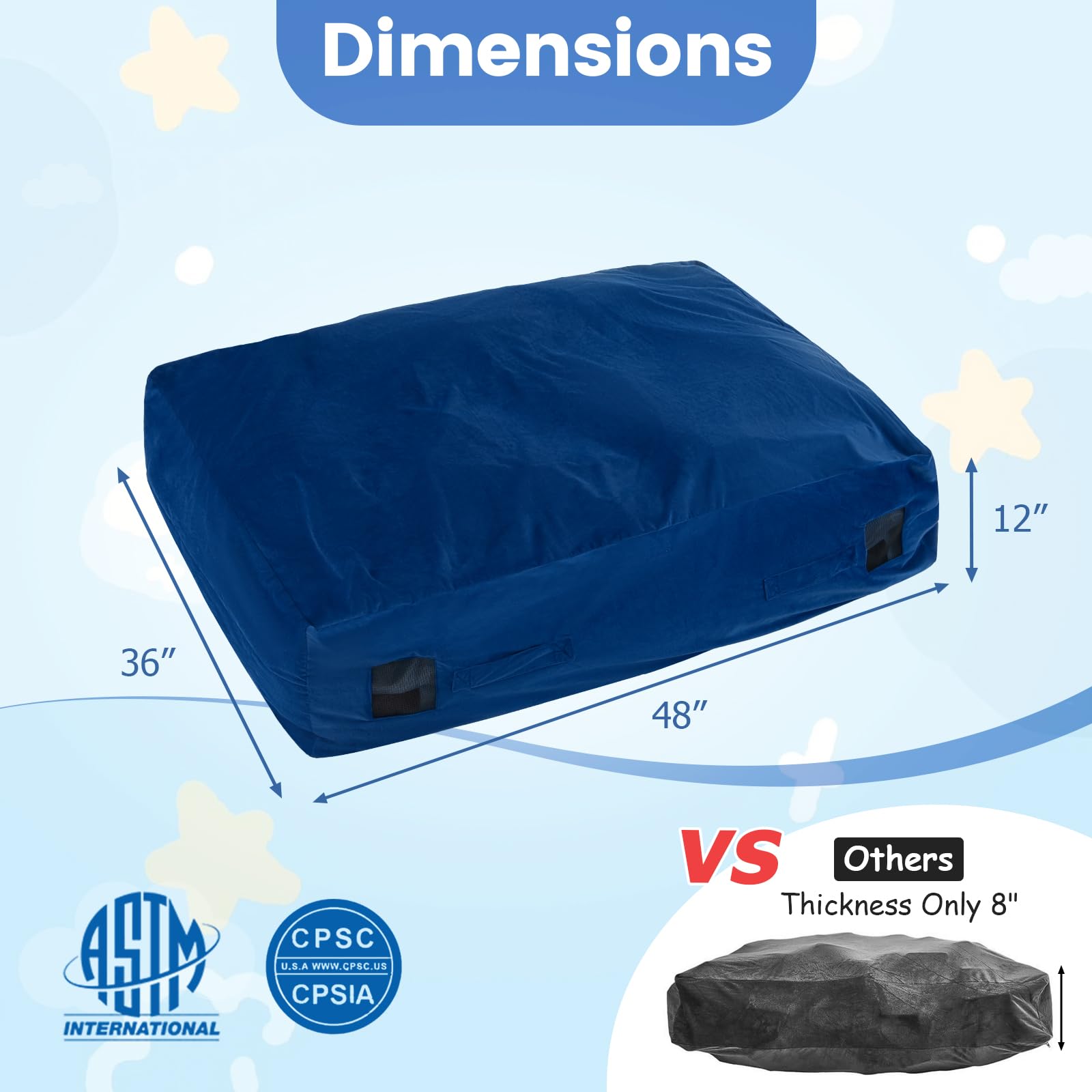 GYMAX washable cover detaches for quick cleaning after busy play