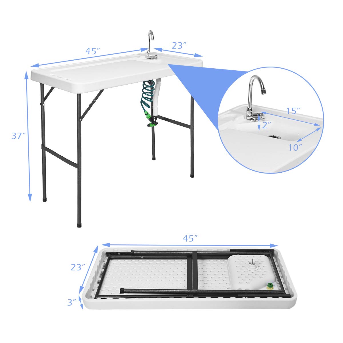 GYMAX foldable frame enables quick transport and compact storage.