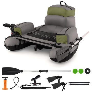 GYMAX fishing float tube showing 350 lbs capacity for solo trips